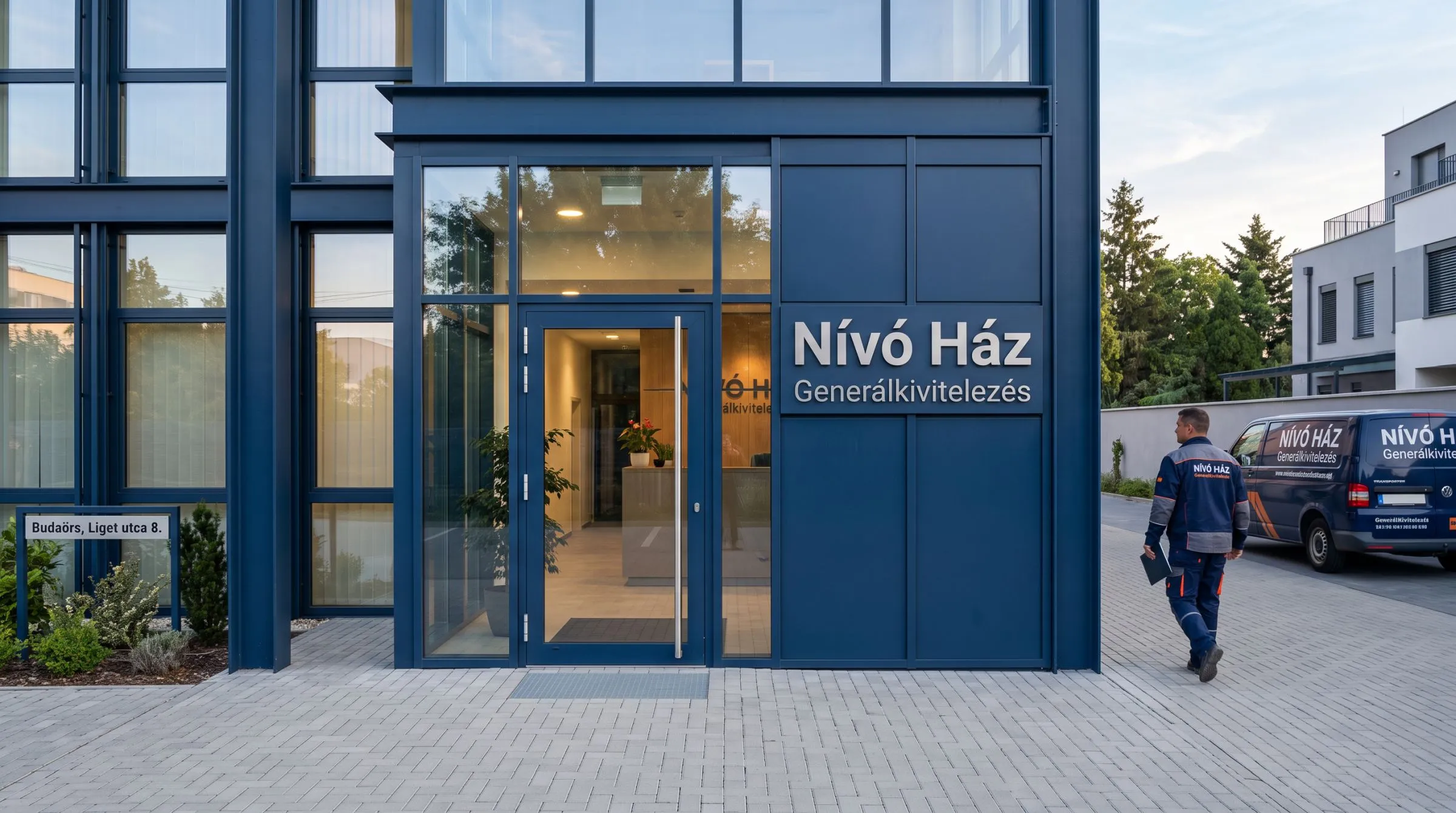 A Nívó Ház budaörsi irodájának bejárata