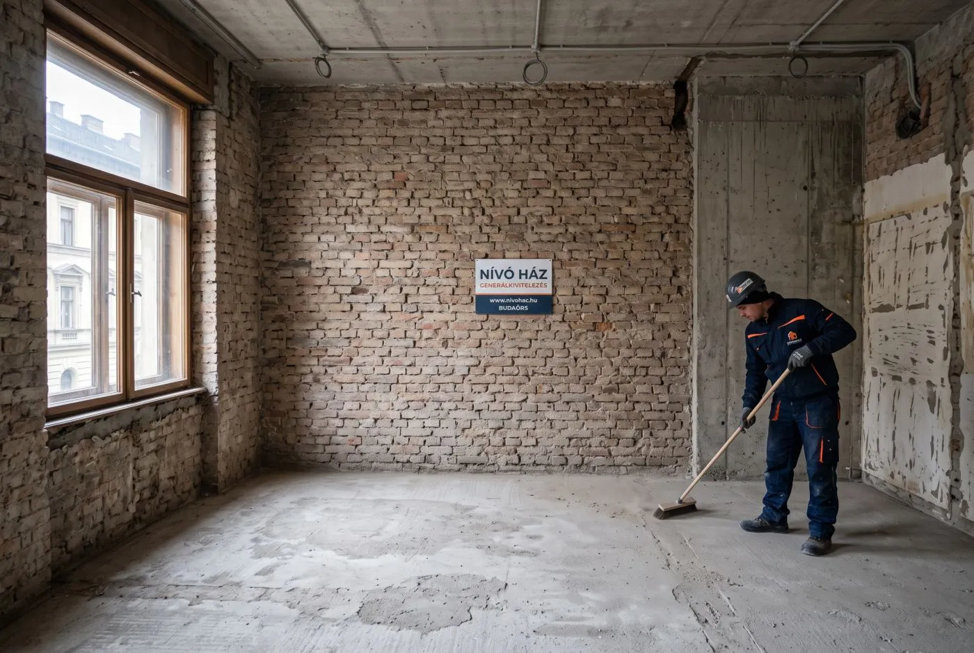 Bontás utáni üres tér a felújítás indulásakor